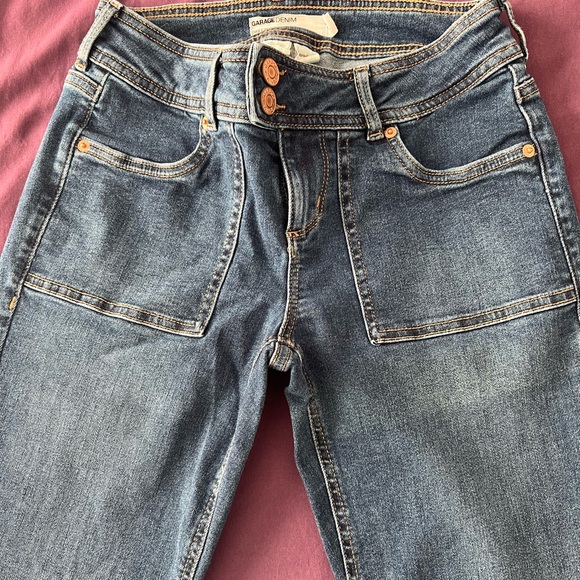 Navy bleu low rise flare jeans - Picture 2 of 7